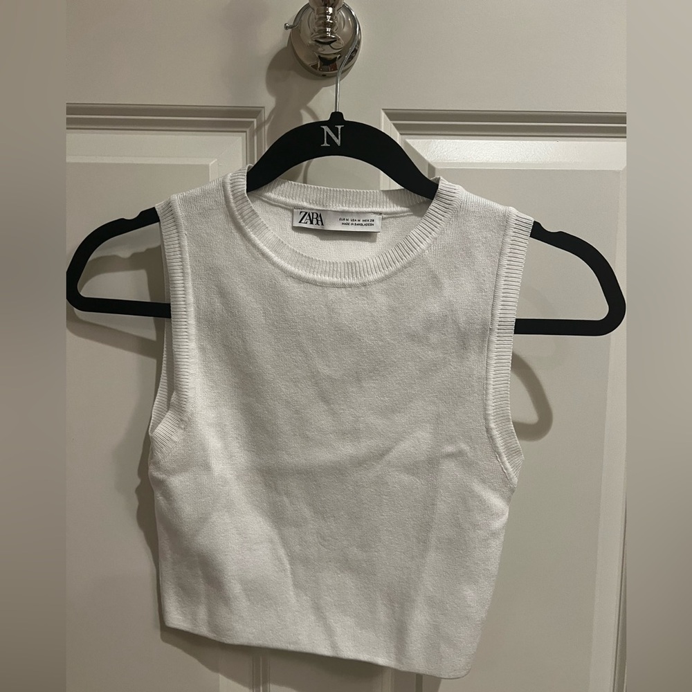 Zara Classic White Knit Top